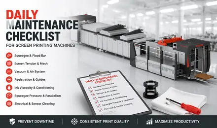 Daily Maintenance Checklist for Screen Printing Machines